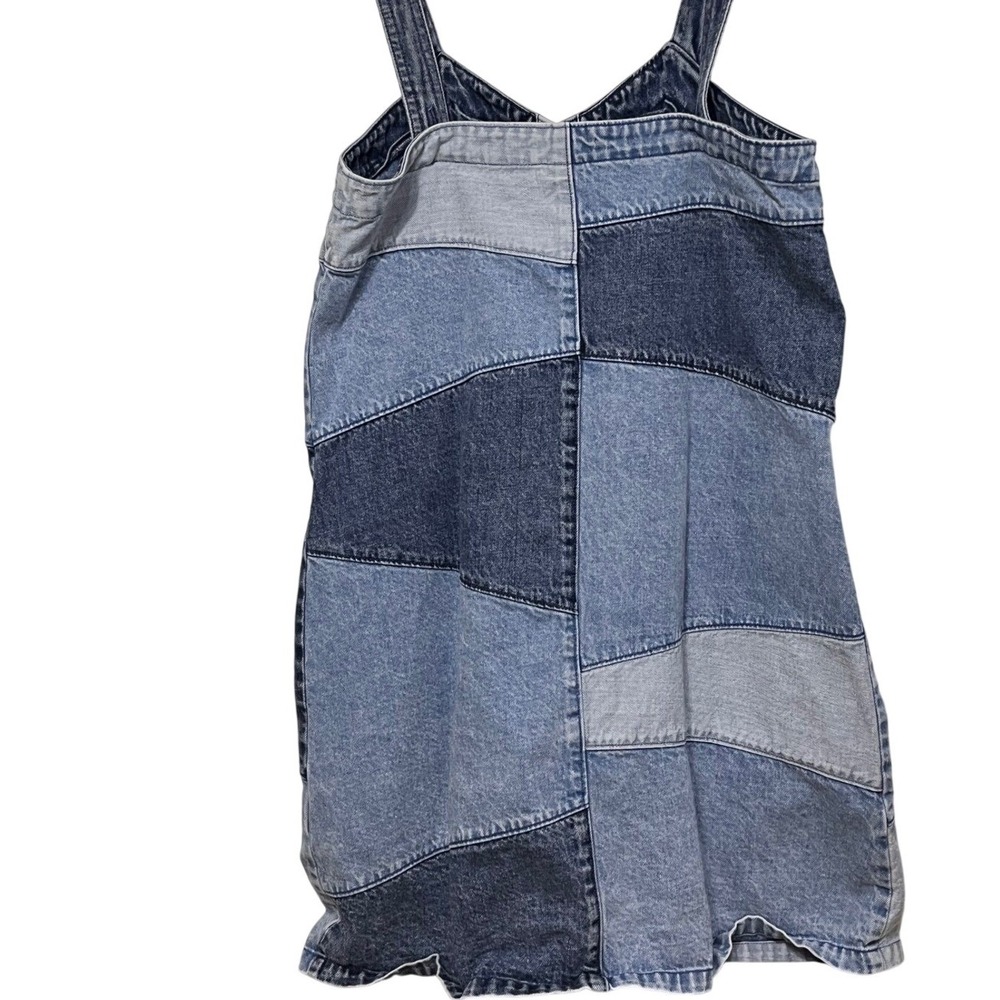 GAP Patchwork Denim Dress Blue Jean Button Womens XS - Picture 2 of 8